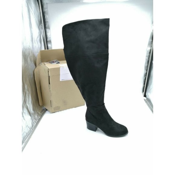 Journee Collection Shoes - Journee Collection Sana Wide Calf Over-The-Knee Boots Shoes Black Women's US 10